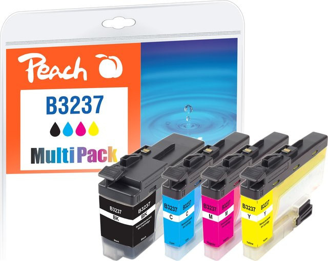 Peach B3237 VALP Druckerpatronen Set (Schwarz, Cyan, Magenta, Gelb) ersetzt Brother LC-3237VALP, wiederaufbereitet - Bild 1