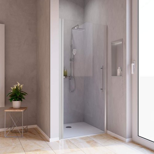 WELLWATER Duschtür Sirius Drehtür aus Glas in Silber, Breite: 90 cm, Höhe: 190 cm - Bild 1