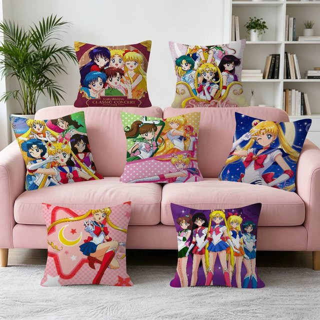 Dekorativer Anime Kissenbezug Sailor Moon mit künstlicher Stickerei, Multicolour, 30 x 30 cm - Bild 1