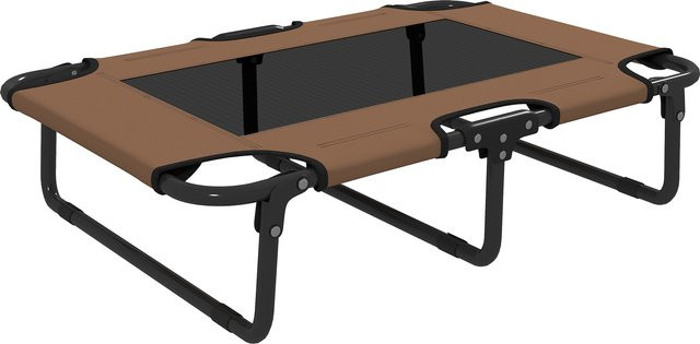 PawHut Erhöhtes Hundebett klappbar für kleine und mittelgroße Hunde, atmungsaktive Hundeliege mit Netzdesign für Outdoor und Garten, Farbe: Kaffee, B/T/H: 75 x 51 x 18 cm - Bild 1