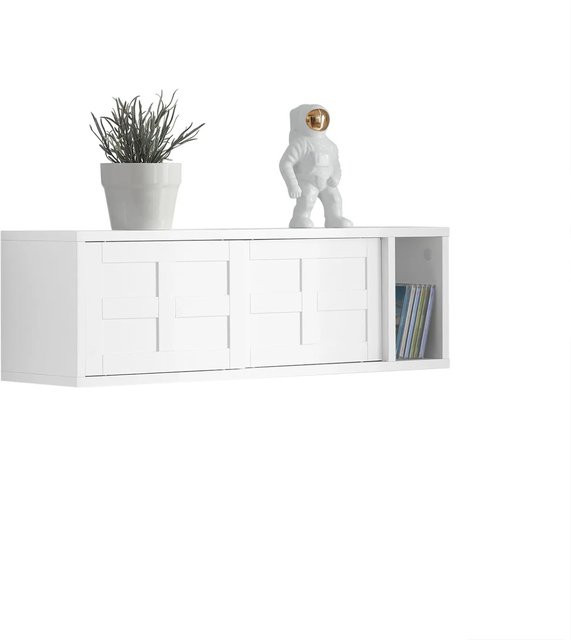 SoBuy Wandgarderobe FHK18-W mit Schiebetüren aus MDF in Weiß, B/T/H: 75 x 25 x 23 cm - Bild 1