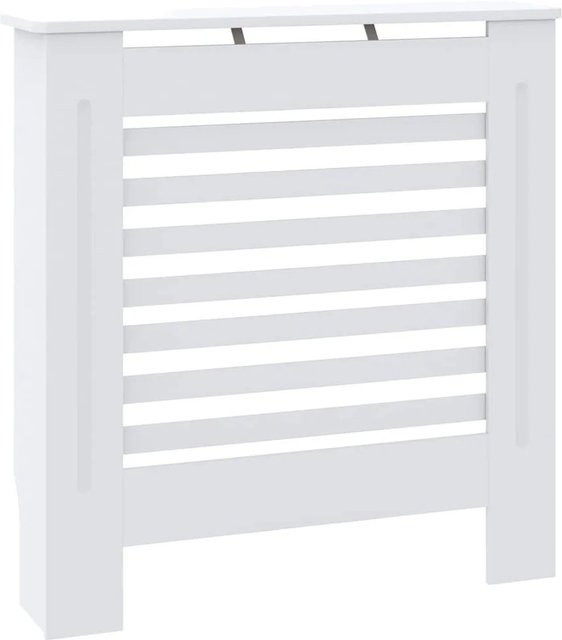 vidaXL Heizkörperverkleidung aus MDF in Weiß mit modernem Lattenrost-Design, Breite: 78 cm, Höhe: 81,5 cm, Tiefe: 19 cm - Bild 1