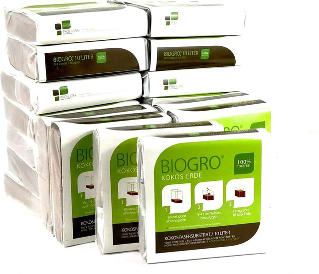 Proflora Biogro torffreie Kokoserde im Quellbeutel, 20 x 10 kg - Bild 1