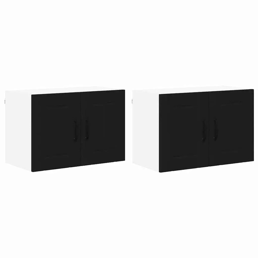 Set aus 2 vidaXL Küchenschränken in Schwarz, Wandregal aus MDF mit Scharniertüren, B/T/H: 60 x 31 x 40 cm - Bild 2