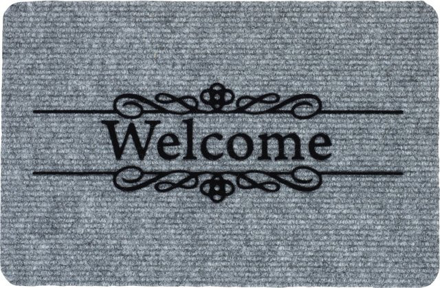 Ripsmatte Flocky Welcome Grau B: 60 cm, T: 40 cm - Bild 1