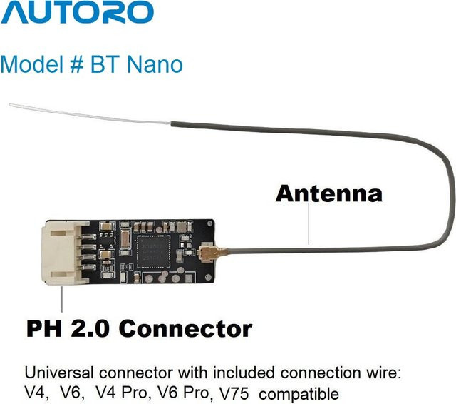 Autoro BT Nano Kabelloser Bluetooth-Adapter in Schwarz kompatibel mit Benjamin VESC 4 6 75100 75300 Controllern für iOS und Android - Bild 1