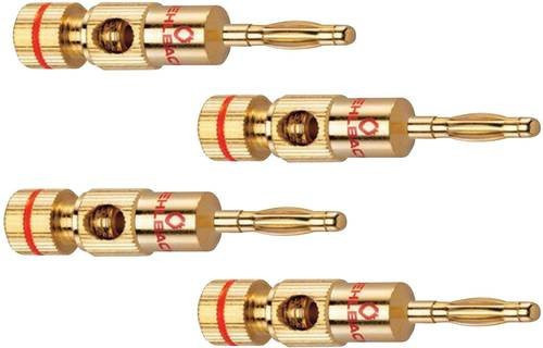 Oehlbach Lautsprecher-Steckverbinder Banana B2 seitlich in Gold, 4er-Set - Bild 1