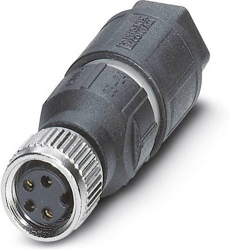 Phoenix Contact 1441053 Sensor-Aktor-Steckverbinder M8 Buchse gerade unkonfektioniert, 4 Polzahl, schwarz, Metall - Bild 1