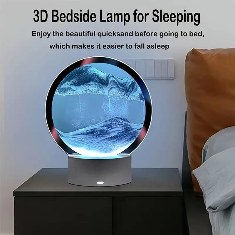Refreshing Home Bewegliche Sand Kunst Tischlampe mit USB LED und dimmbarer 3D Naturlandschaft - Bild 3