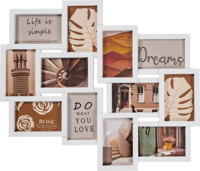 LIVARNO Bilderrahmen-Set Collage in Weiß für Wandmontage, 10 x 15 cm - Bild 1