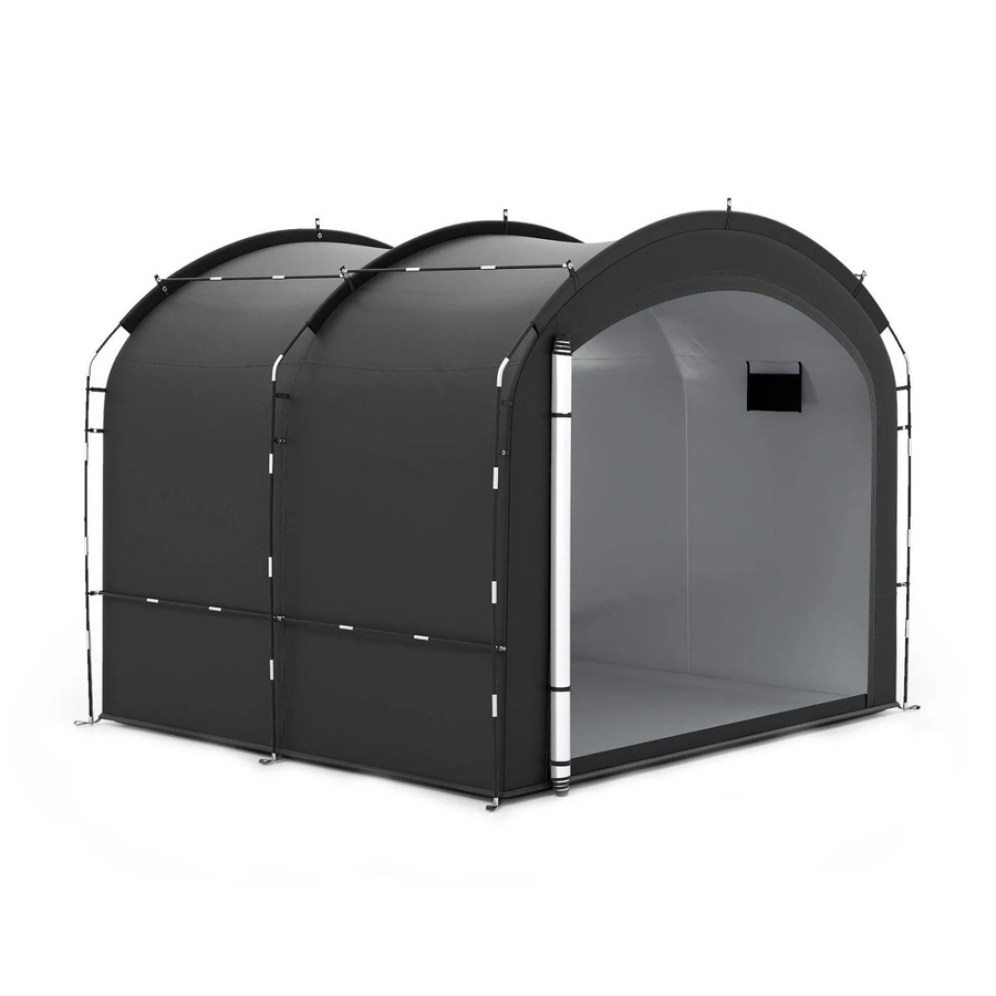 Costway Fahrradgarage für 7-8 Fahrräder in Schwarz und Silber, B/T/H: 254 x 215 x 192 cm - Bild 2
