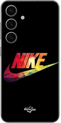 MANIACASE Schutzhülle für Samsung Galaxy S25 mit buntem Nike-Logo in Schwarz - Bild 1