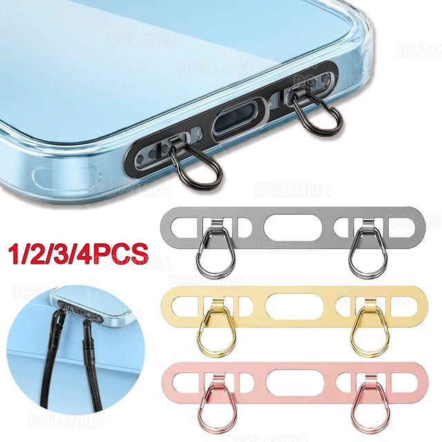 DOLANBIA Handy-Lanyard-Aufsatz mit seitlichem Edelstahl-Clip und Doppelverschluss in Silber für iPhone - Bild 1