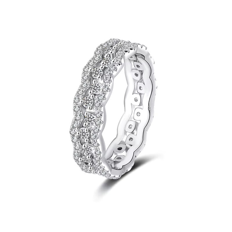 BXINY Ring, 925 Silber, Moissanit, Diamant, Damen - Bild 5