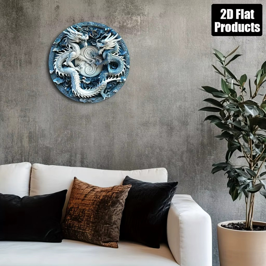 Rundes dekoratives Metallschild mit Drachenthema von Potdemiel, Durchmesser: 20 cm - Bild 5