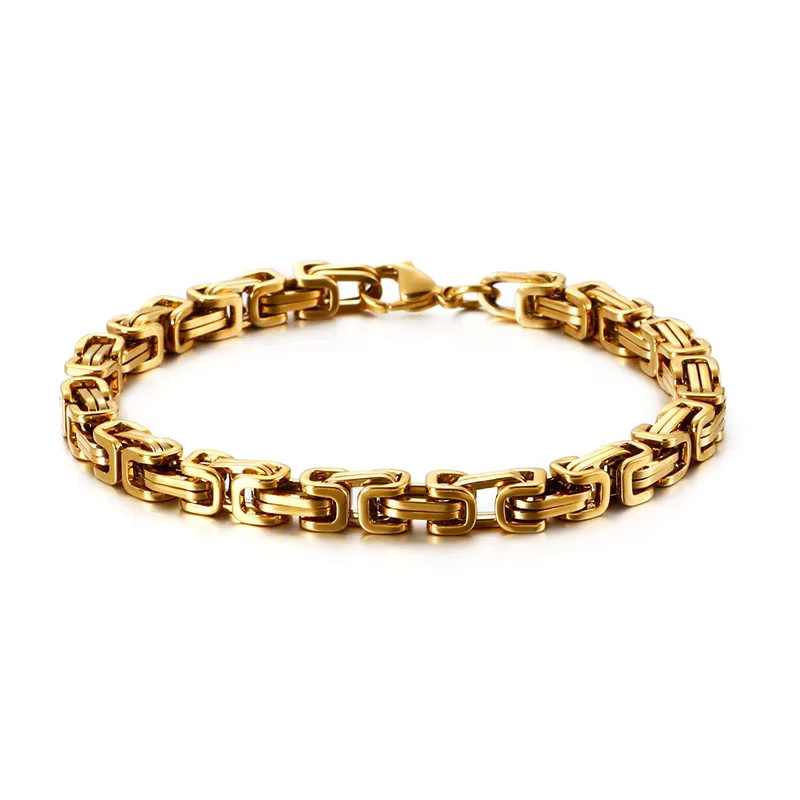 Kalen Armband, Doppel Byzantinische Kette, Edelstahl, Herren - Bild 3