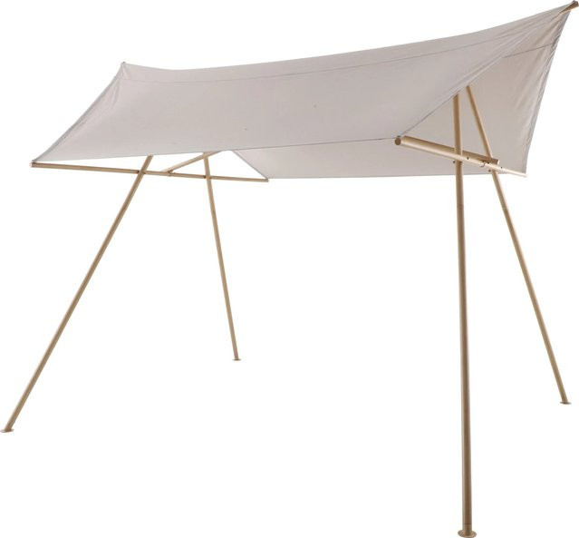 Pavillon Santee mit Stecksystem und pulverbeschichtetem Stahl-Gestell in Taupe, B/T/H: 298 x 399 x 300 cm - Bild 1
