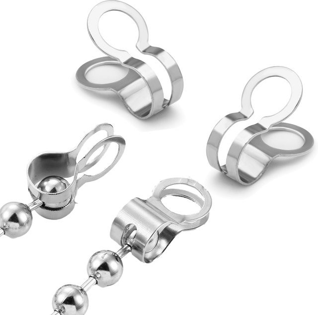 Kugel Kette Stecker Verschlüsse, Edelstahl, 50 Stück - Bild 1