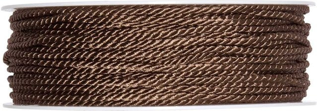 Halbach Kordel 2mm 10m Dunkelbraun aus Acetat, Polyester und Baumwolle - Bild 1
