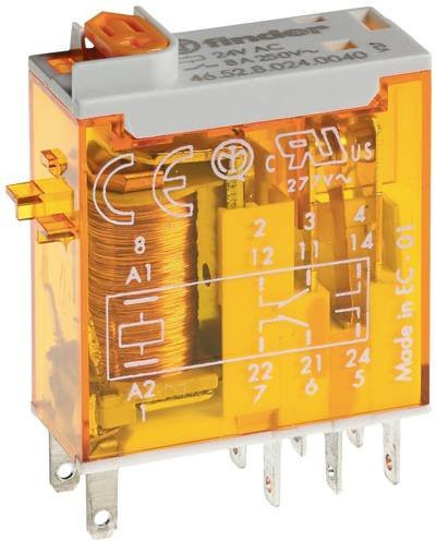 Finder Steckrelais 46.52.9.024.0040 24 V/DC 8A mit 2 Wechsler - Bild 1