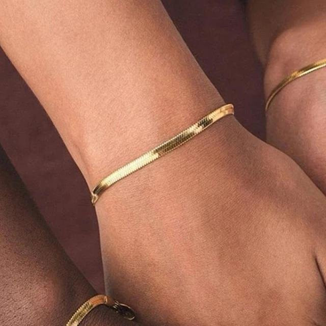 Armband Vergoldet, Schlange Kette, Gold, Damen - Bild 1