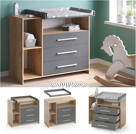 Vicco Wickelkommode Oskar Babykommode und Wickelregal für das Kinderzimmer