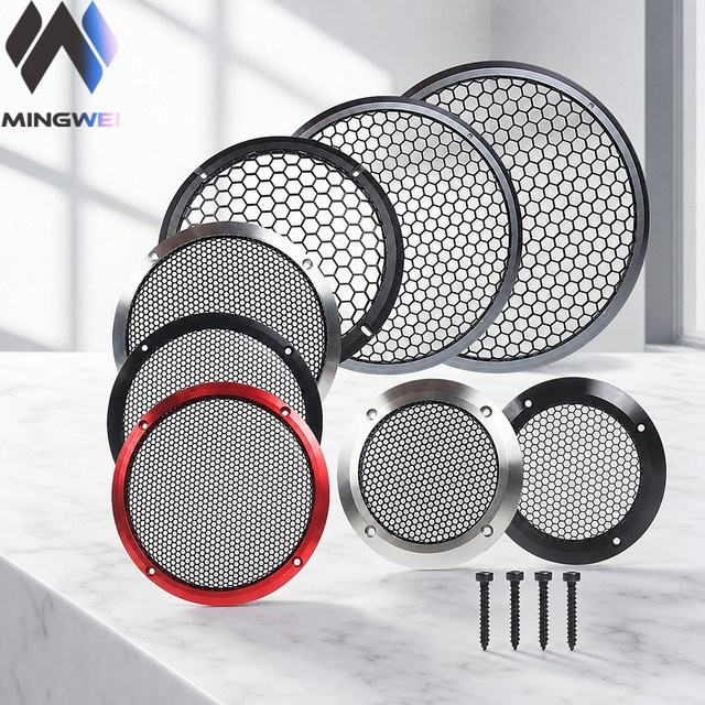 MW Audio Aluminium Auto-Hochtöner-Lautsprechergitterabdeckung aus Vollmetall in Schwarz, 2er-Set für 1,5-6,5 Zoll - Bild 1