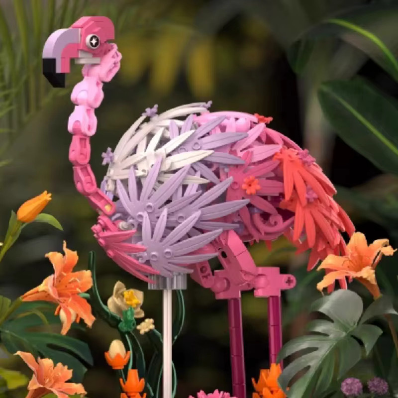 barweer MOC Kreative Tier Bausteine Flamingo Strauß, 516 Teile - Bild 2