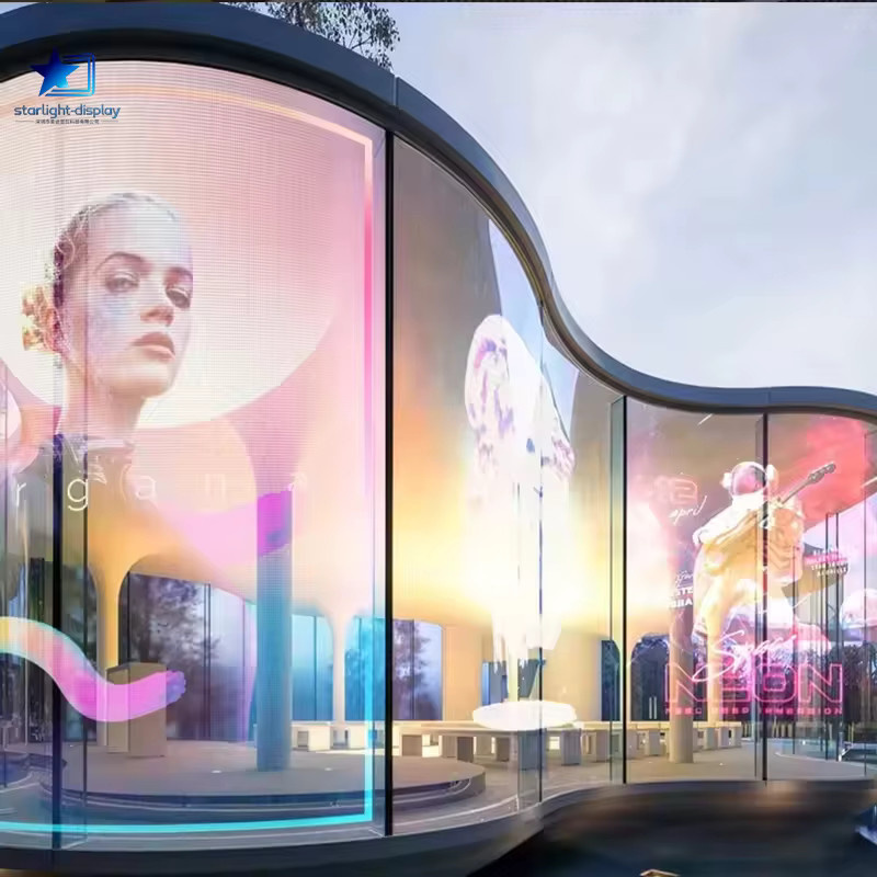 Transparenter LED-Film für Innenräume zur kommerziellen Werbung als Glas-montierte Anzeige (P4 P6 P8 P10) - Bild 4