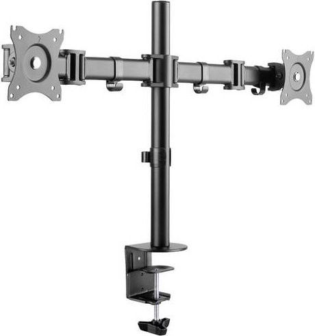 Neomounts NM-D135DBLACK 2fach Monitor-Tischhalterung in Schwarz für 10 bis 27 Zoll mit VESA 75x75 mm, neigbar und schwenkbar - Bild 1