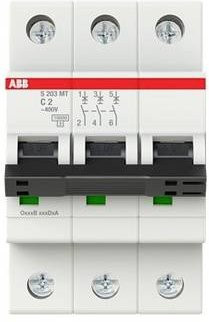 ABB S203MT-C2 Sicherungsautomat 2A 400V MCB in Weiß - Bild 1