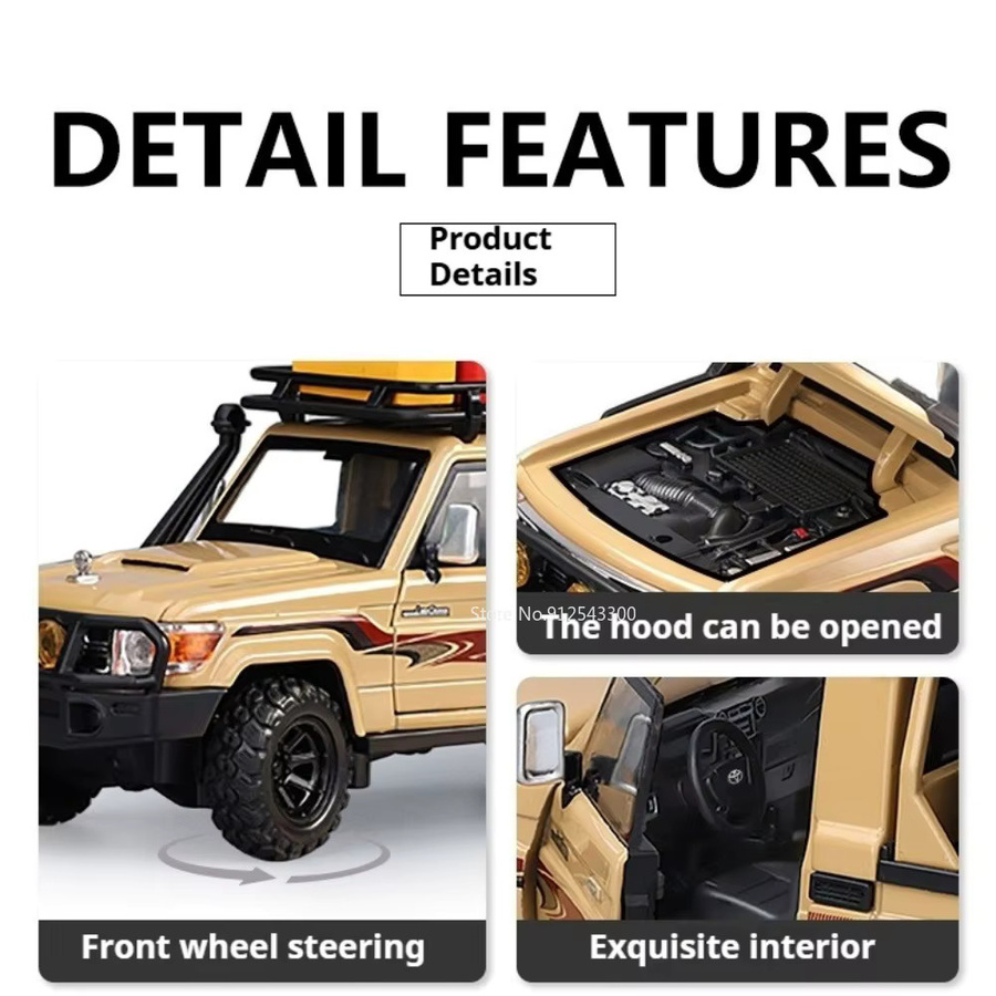RMZ city Land Cruiser LC79 Prado Automodell, 1:32 Maßstab, mit Licht und Sound - Bild 4