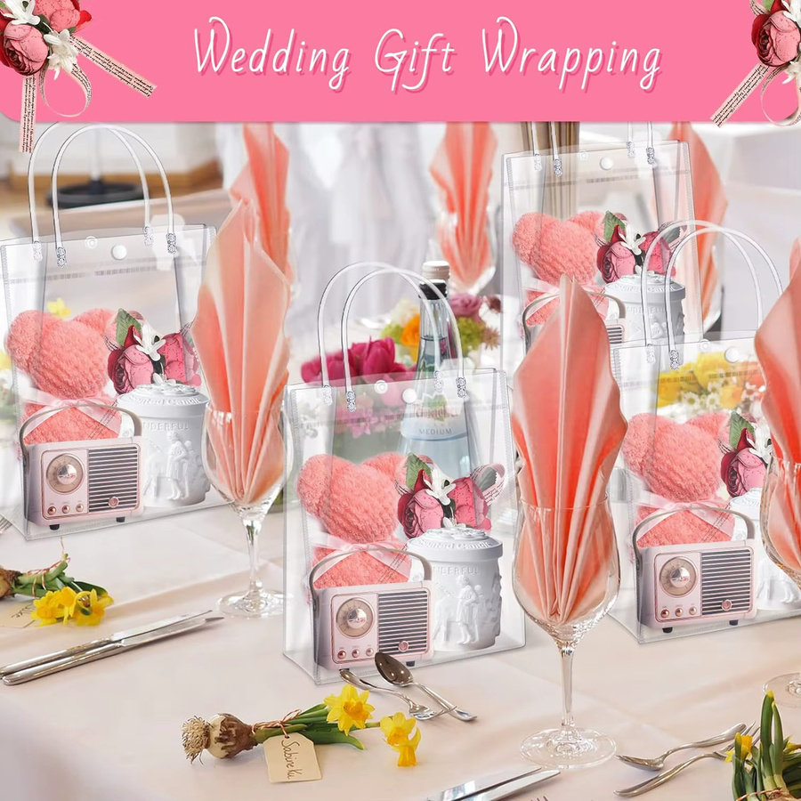 20 Stück transparente Geschenktüten aus Kunststoff für Hochzeiten, Valentinstag und besondere Anlässe - Bild 3