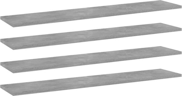vidaXL Bücherregal-Bretter aus Holzwerkstoff, 4 Stück, Betongrau, B: 100 cm, T: 20 cm, H: 1,5 cm - Bild 1