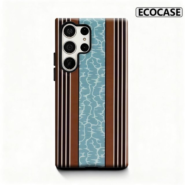 Samsung Handyhülle mit Retro-Streifen und Wasser-Effekt für Galaxy S25 Ultra, S24 und S23 Ultra Plus in Multicolour mit glänzender doppellagiger Rückseite - Bild 1