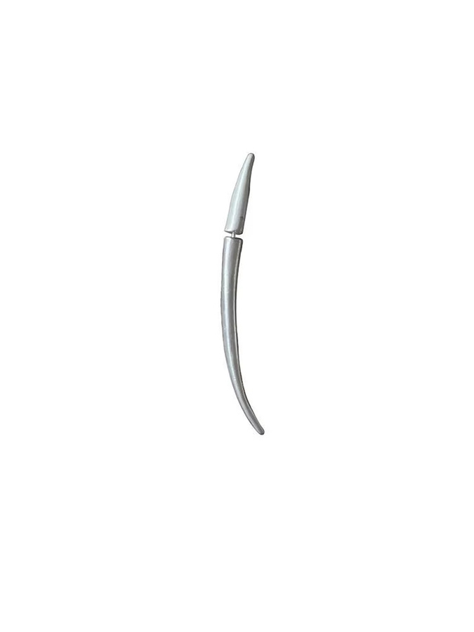 ZHUHE Ohrstecker, Silber, Unisex, Curved Moon Strukturierte - Bild 6