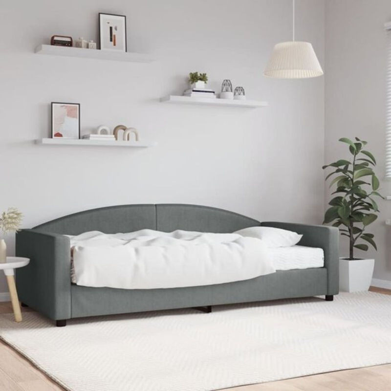 vidaxl Polsterbett Tagesbett mit Matratze aus Stoff und Metall in Anthrazit B/T/H: 200 x 90 x 75 cm - Bild 1