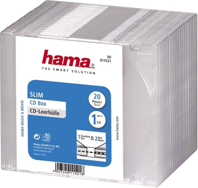 Hama CD-Slim-Box 20er-Pack, Transparent - Bild 1