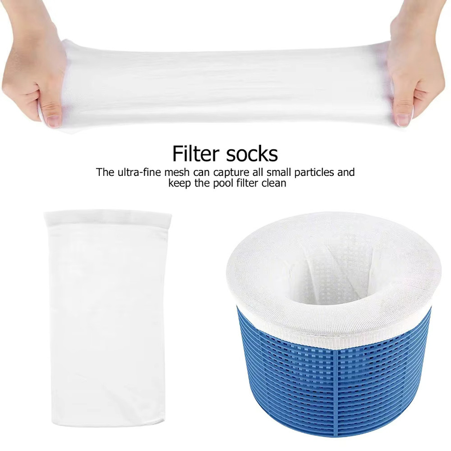Pool-Skimmer-Socken aus weißem Nylon-Mesh für Filterkörbe und Schwimmbad-Zubehör - Bild 2