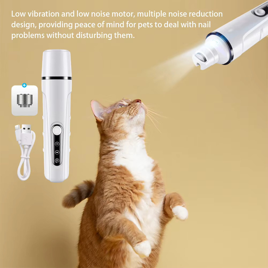 Aihogard Elektrischer Nagelschleifer für Hunde und Katzen mit LED-Licht in Weiß - Bild 2