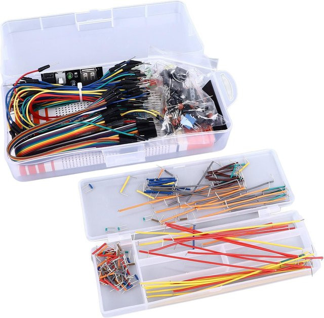 Sonoff Elektronikbausatz mit 830 Steckpunkten Breadboard, Stromversorgungsmodul und Jumperkabel in Multicolour - Bild 1