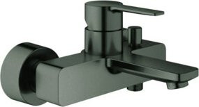Grohe Wannen-Einhebelmischer Lineare mit schwenkbarem Auslauf, Wandmontage, Gunmetal Anthrazit Grau - Bild 1