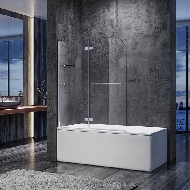 SONNI Badewannenaufsatz 2teilig als Duschwand mit Seitenteil, transparent, mit Easy-Clean-Beschichtung - Bild 1