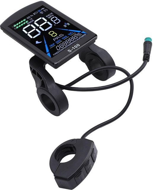 West Biking S100 Elektrisches Fahrrad-LCD-Display mit 5-poligem wasserdichtem Anschluss in Schwarz - Bild 1