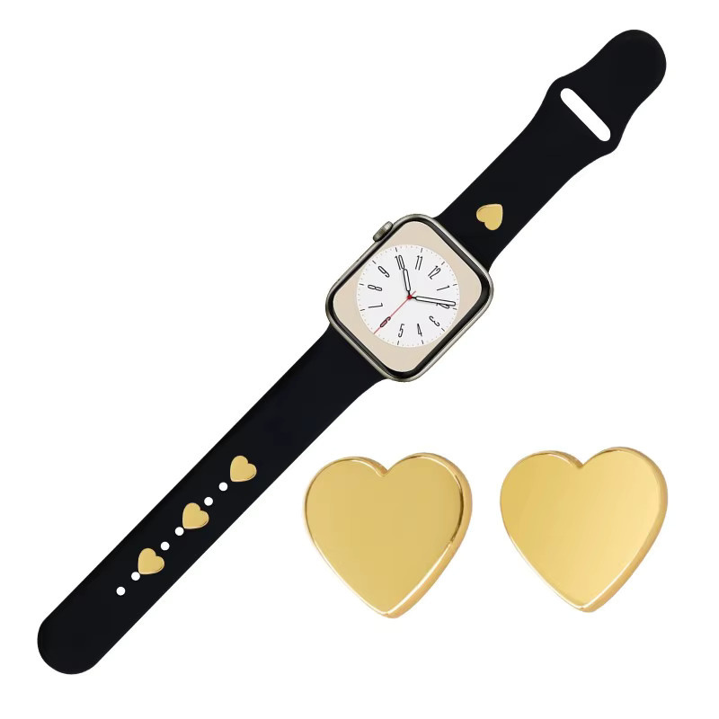 JBAILI Charms für Apple Watch Armband, Gold, Silikon - Bild 1