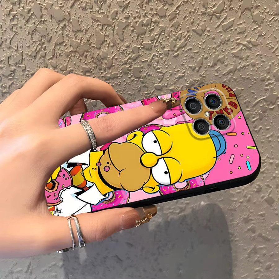 Schwarze Handyhülle mit Simpsons Donut Motiv für Honor 200 400 Lite 70 Magic 5 Lite X5b 8X X9a X7 X6 X8 90 S - Bild 4