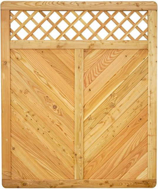GartenLand Massivzaun NIZZA Gerade mit Rankgitter aus Lärche, Farbe Braun, B/H: 150 x 180 cm - Bild 1