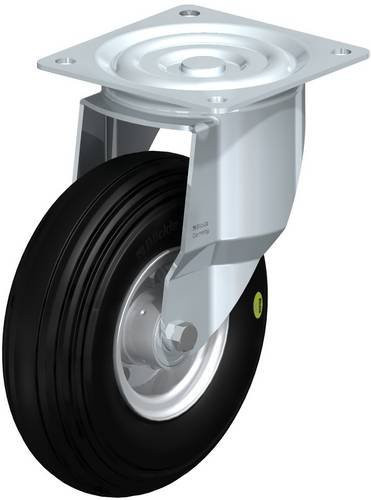 Blickle L-VW 260K Lenkrolle aus verzinktem Stahl in Schwarz mit einem Rad-Durchmesser von 260 mm und einer Tragfähigkeit von 200 kg - Bild 1