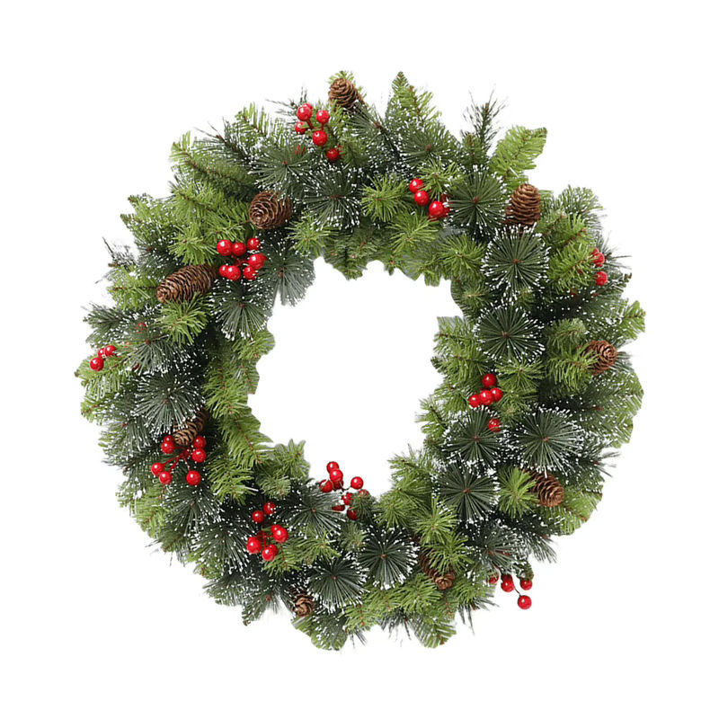 Grüne Weihnachts-Hängegirlande als dekorativer Simulationskranz für Fenster, Tür oder Kamin - Bild 3