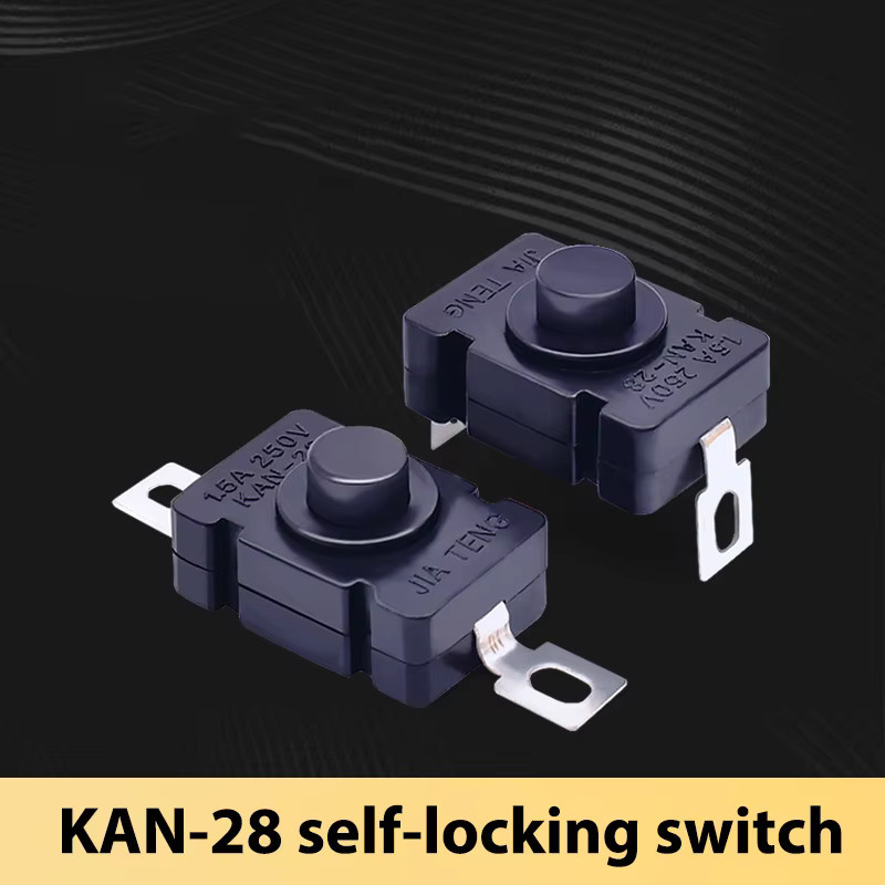 5 Stück KAN-28 SMD-Drucktastenschalter selbstsichernd, 1,5 A 250 V, Schwarz - Bild 2